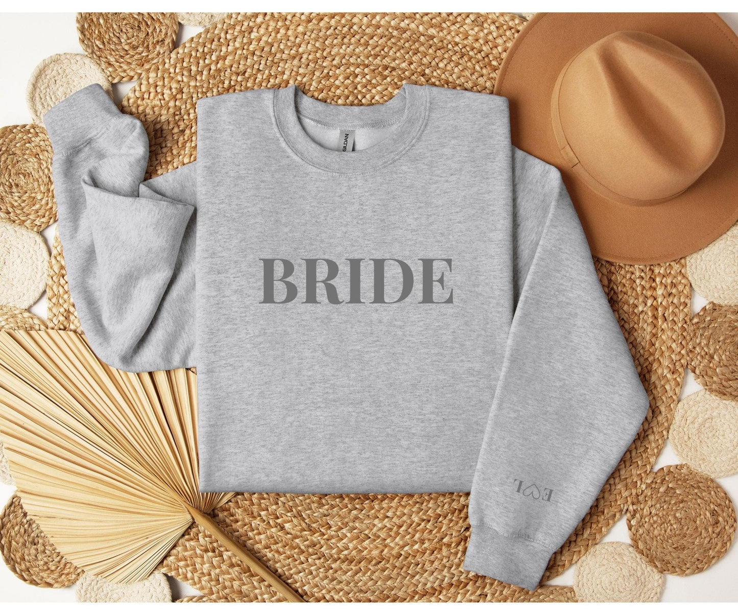 Bride Sweater with Embroidered Sleeve – Custom Bridal Gift - FunPrint4You