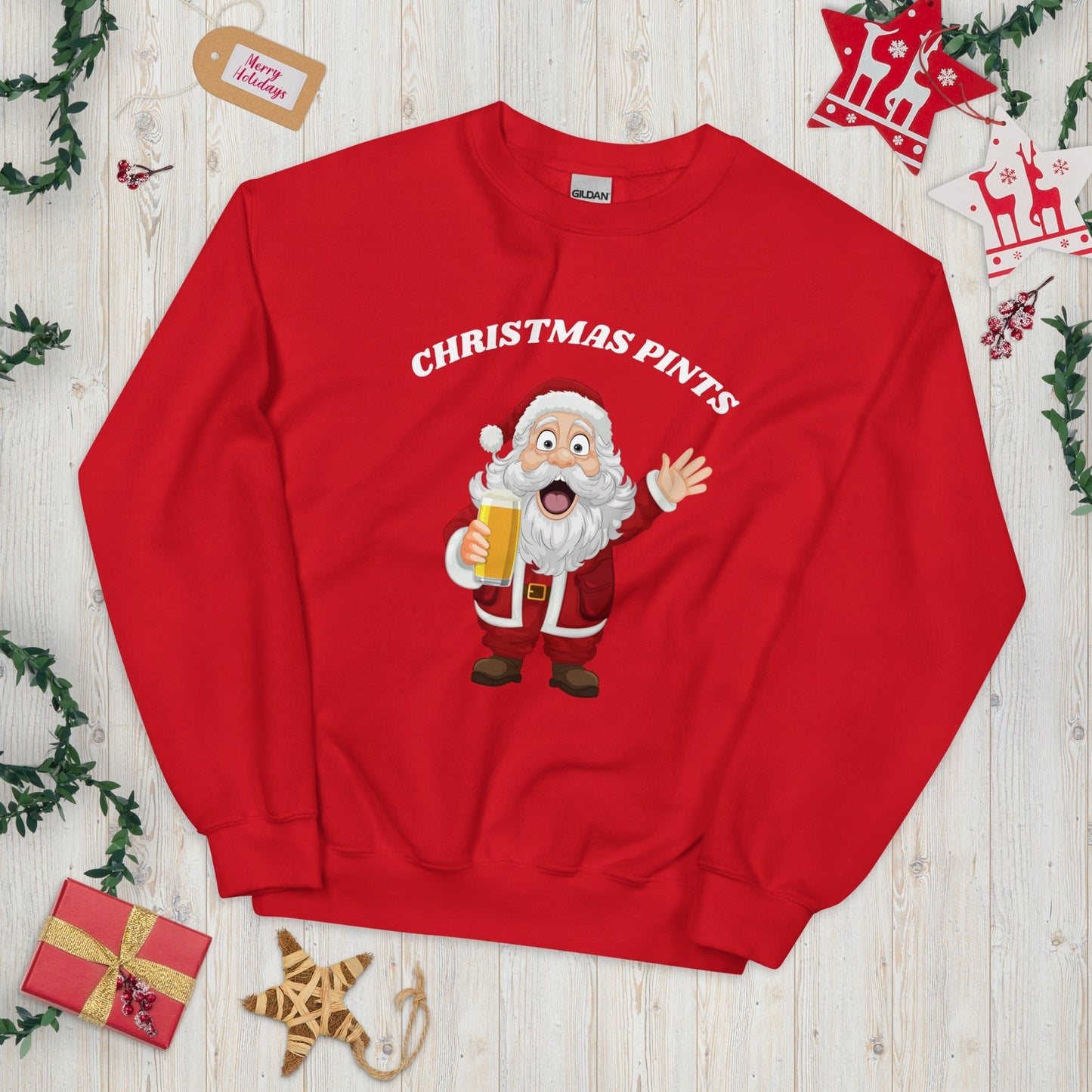 Christmas Pints β Funny Santa Christmas Jumper Ireland