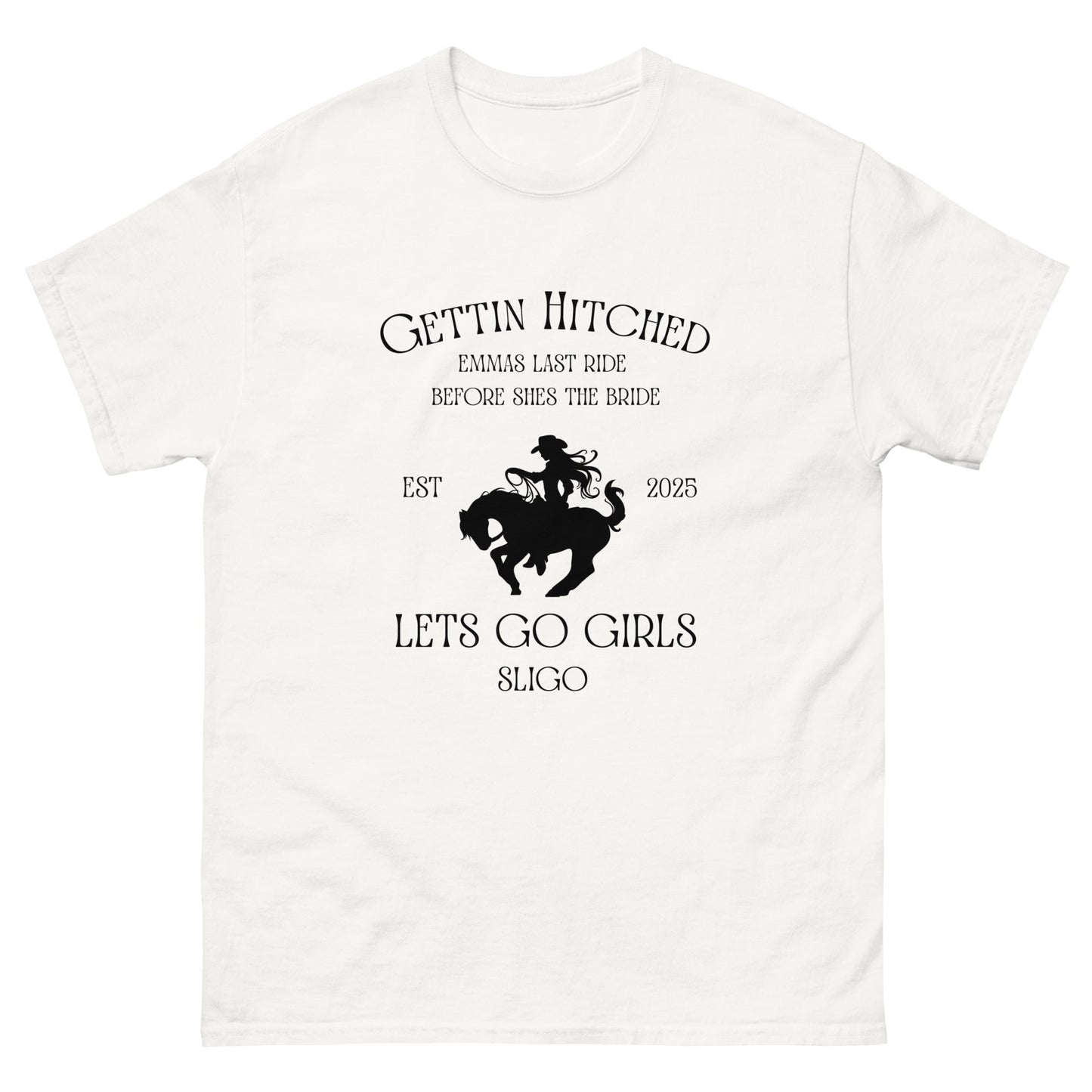 Custom Bridal Cowgirl Tee – Gettin’ Hitched Hen Party Shirt - FunPrint4You