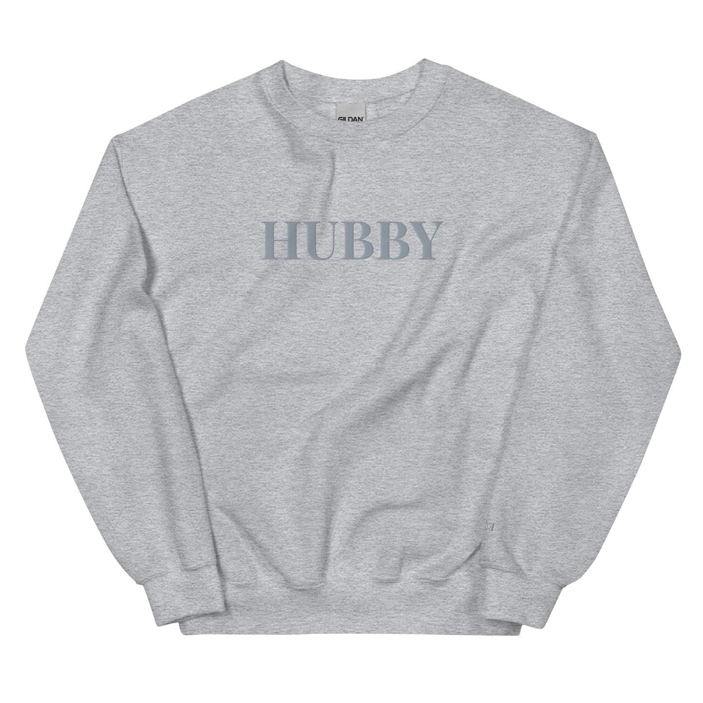 Custom Hubby Embroidered Valentine Sweatshirt Jumper Wedding Gift Crewneck - FunPrint4You