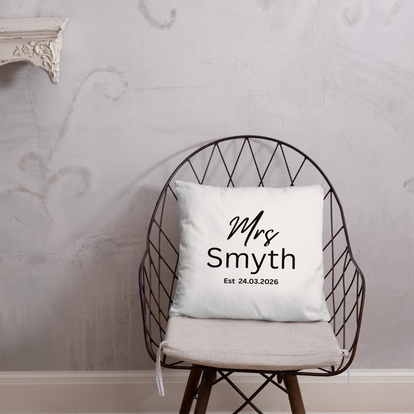 Custom Mrs Cushion Personalised Wedding Gift