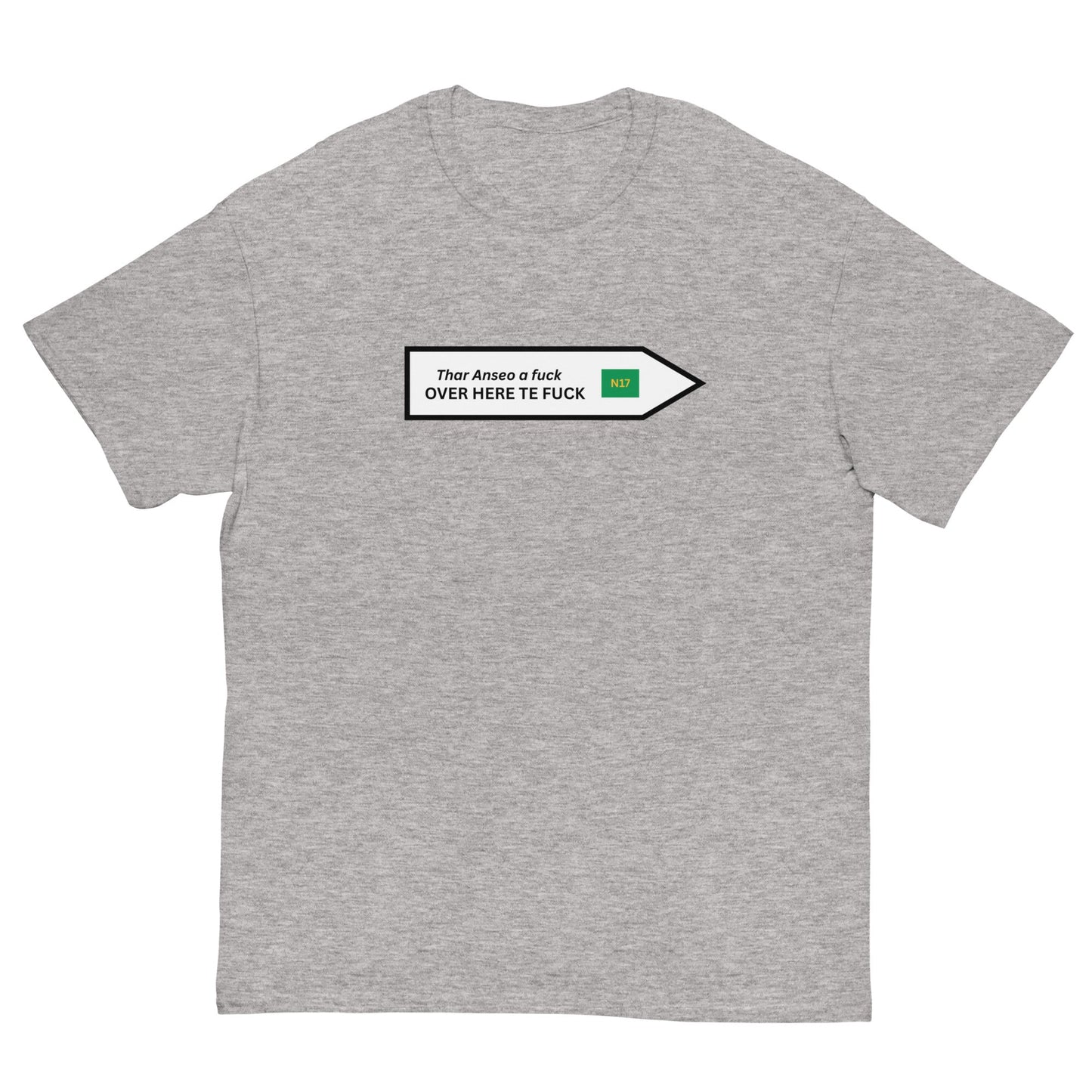 Funny Irish N17 T-Shirt | Over Here Te F* Road Sign Tee** - FunPrint4You