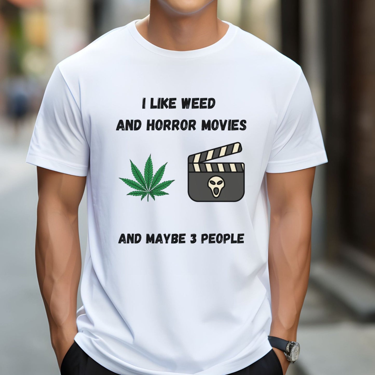 Funny Weed & Horror Movie T-Shirt – Anti - Social Vibes Tee - FunPrint4You
