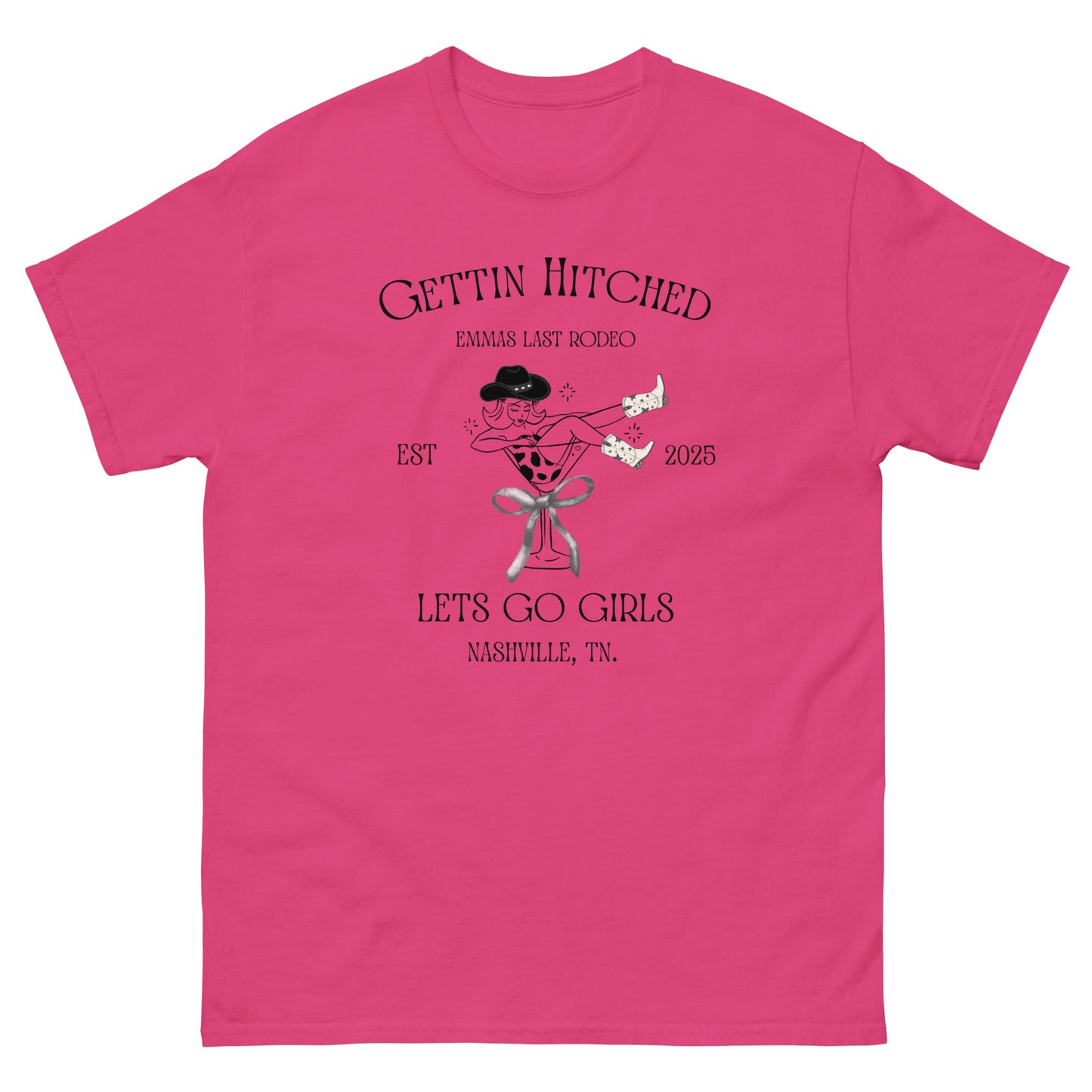 Gettin’ Hitched Tee – Western Cowgirl Hen Party Shirt - FunPrint4You