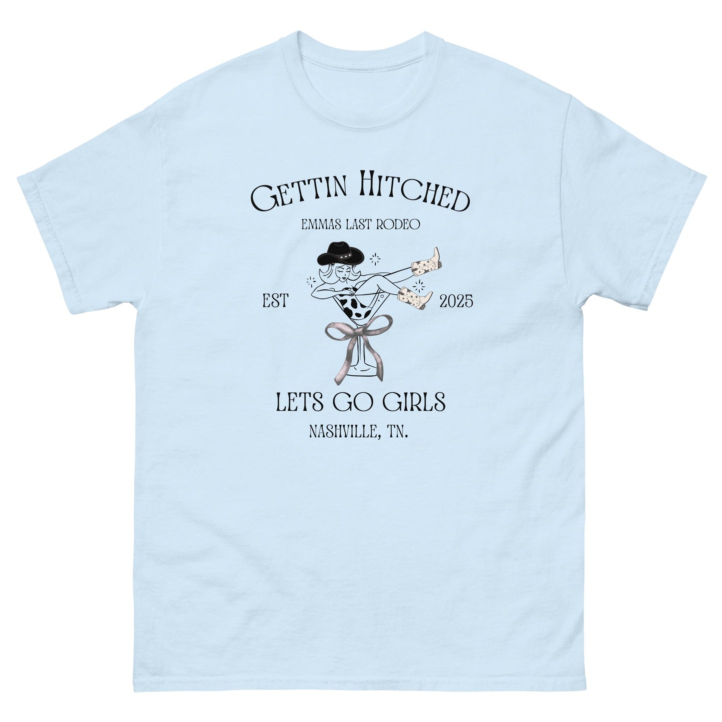 Gettin’ Hitched Tee – Western Cowgirl Hen Party Shirt - FunPrint4You