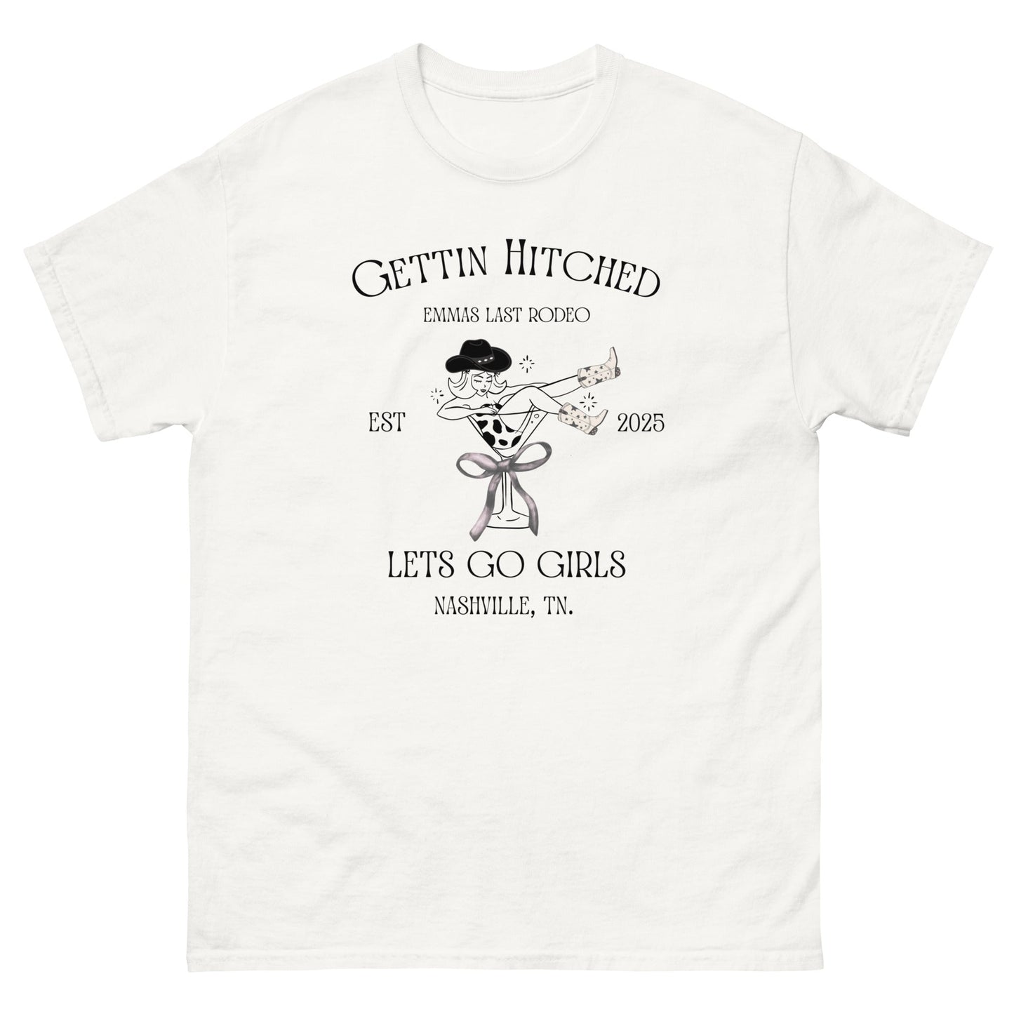 Gettin’ Hitched Tee – Western Cowgirl Hen Party Shirt - FunPrint4You