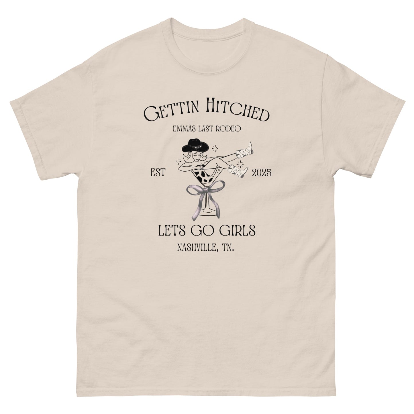 Gettin’ Hitched Tee – Western Cowgirl Hen Party Shirt - FunPrint4You