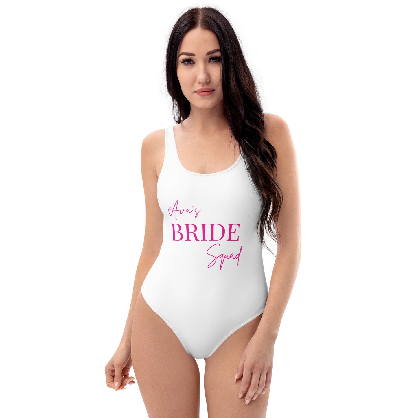 Personalised Bride Squad Swimsuit – Custom Hen Party Swimwear | Barbiecore One - Piece for Bridesmaids | - FunPrint4You