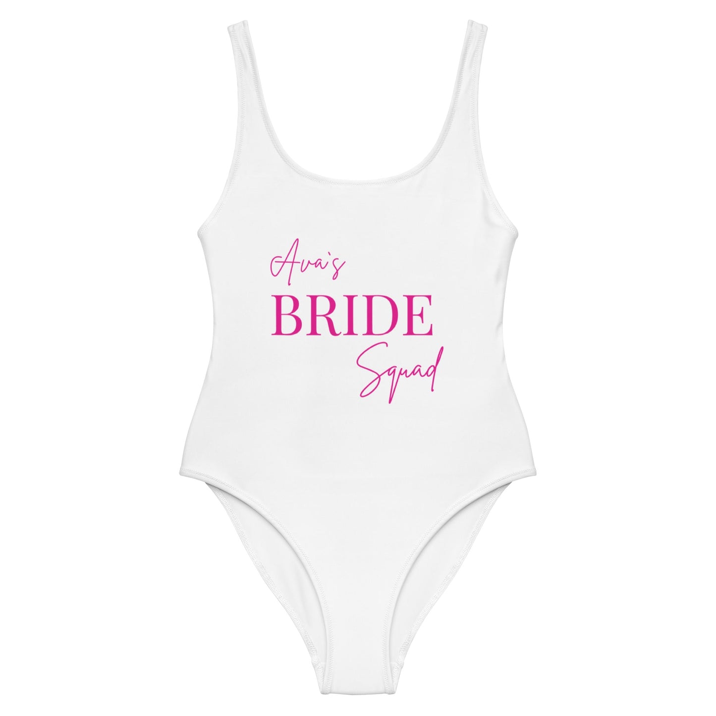 Personalised Bride Squad Swimsuit – Custom Hen Party Swimwear | Barbiecore One - Piece for Bridesmaids | - FunPrint4You