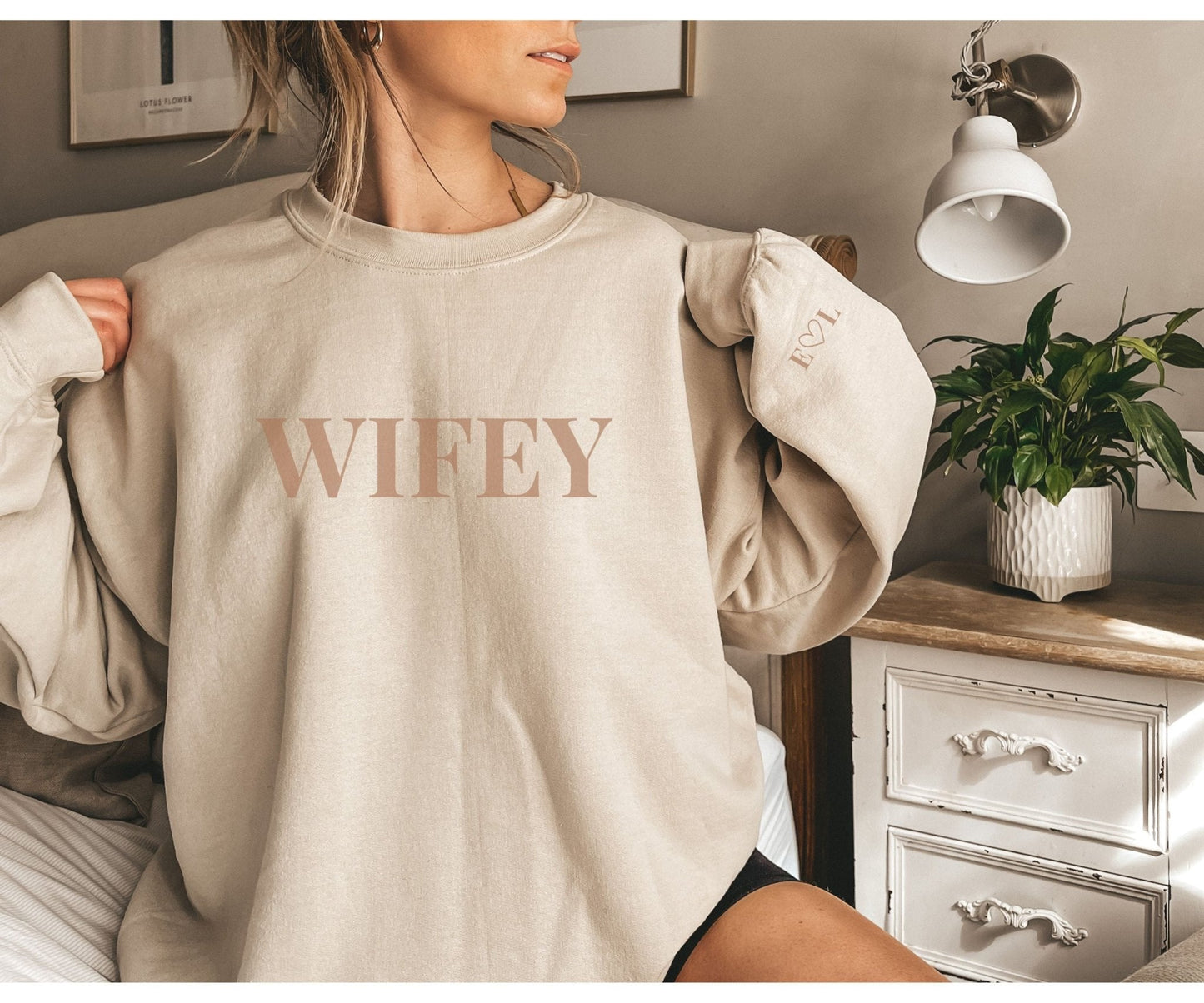 Personalised Embroidered Wifey Sweatshirt – Bride Gift, Hen Party Jumper, Just Married Jumper UK & Ireland - FunPrint4You