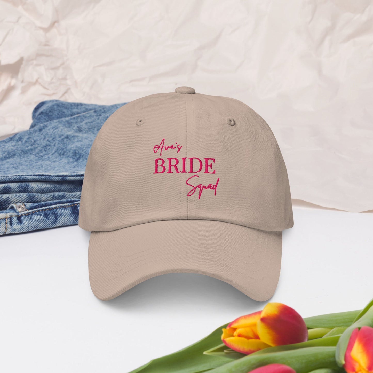 Bride Squad Cap – Custom Hen Party Baseball Hat, Personalised Wedding Party Cap, Bride Tribe Accessory, UK & Ireland Delivery - FunPrint4You