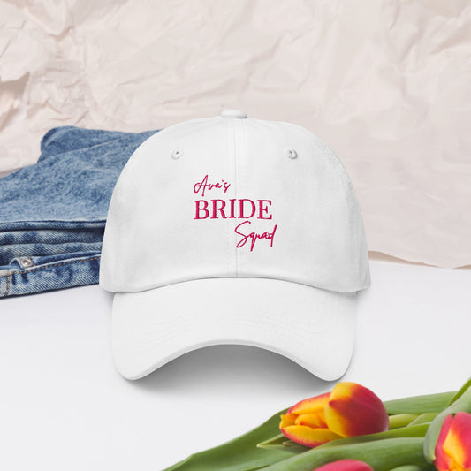 Bride Squad Cap – Custom Hen Party Baseball Hat, Personalised Wedding Party Cap, Bride Tribe Accessory, UK & Ireland Delivery - FunPrint4You