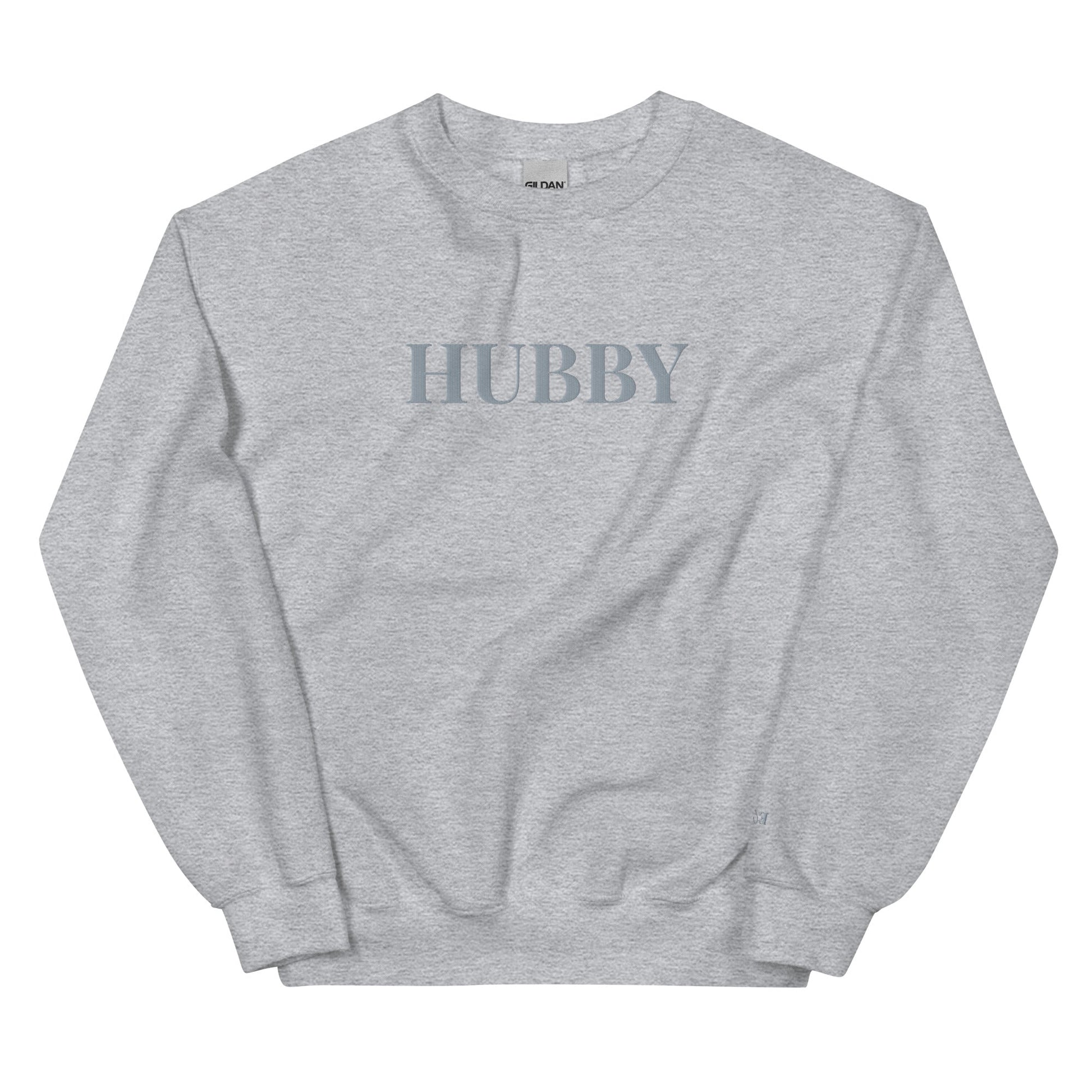 Custom Hubby Embroidered Valentine Sweatshirt Jumper Wedding Gift Crewneck - FunPrint4You