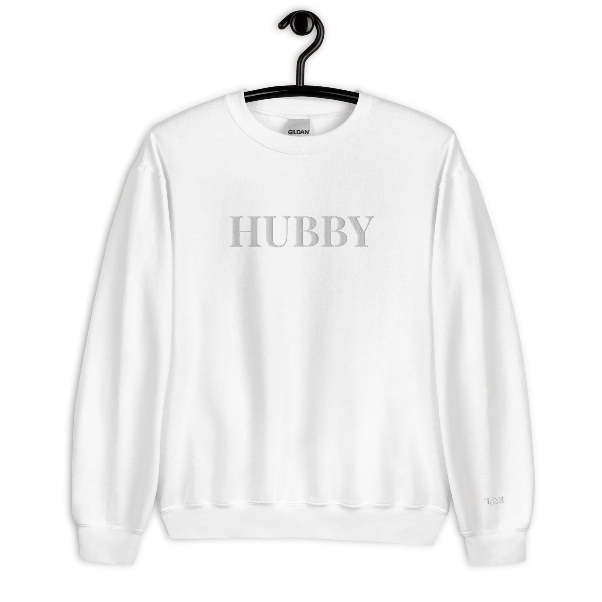 Custom Hubby Embroidered Valentine Sweatshirt Jumper Wedding Gift Crewneck - FunPrint4You