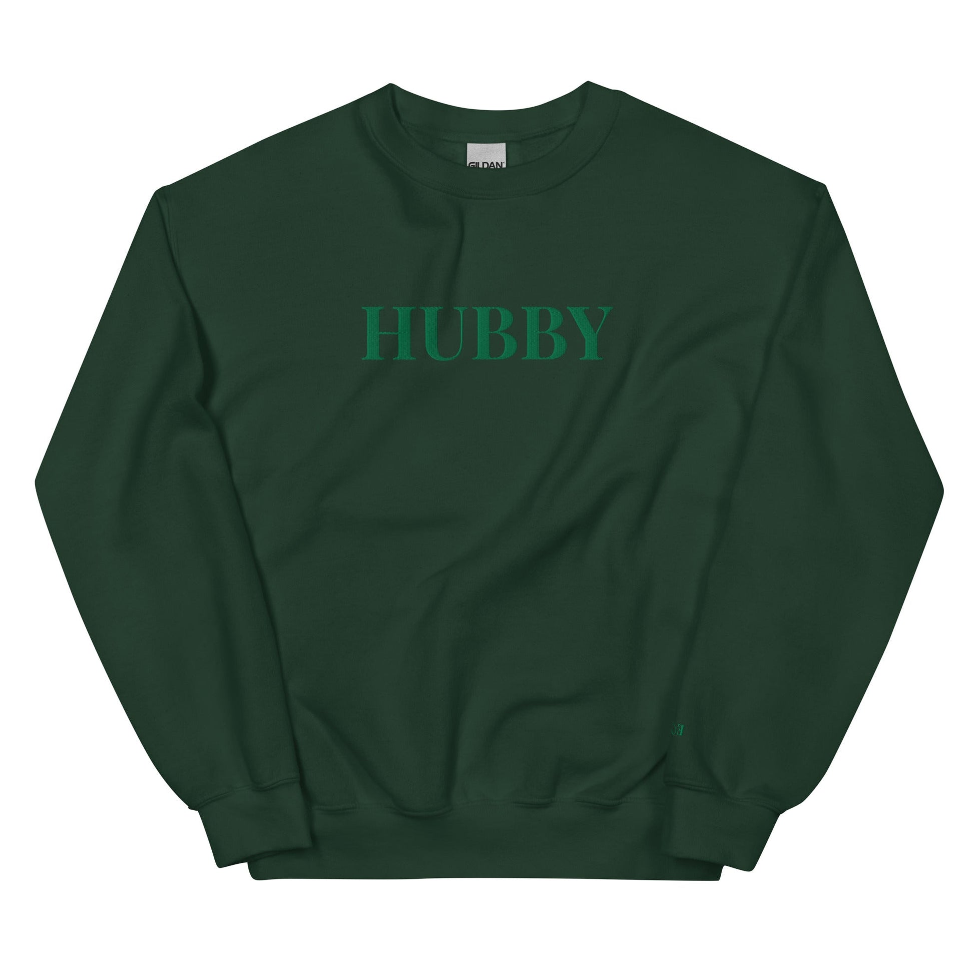 Custom Hubby Embroidered Valentine Sweatshirt Jumper Wedding Gift Crewneck - FunPrint4You