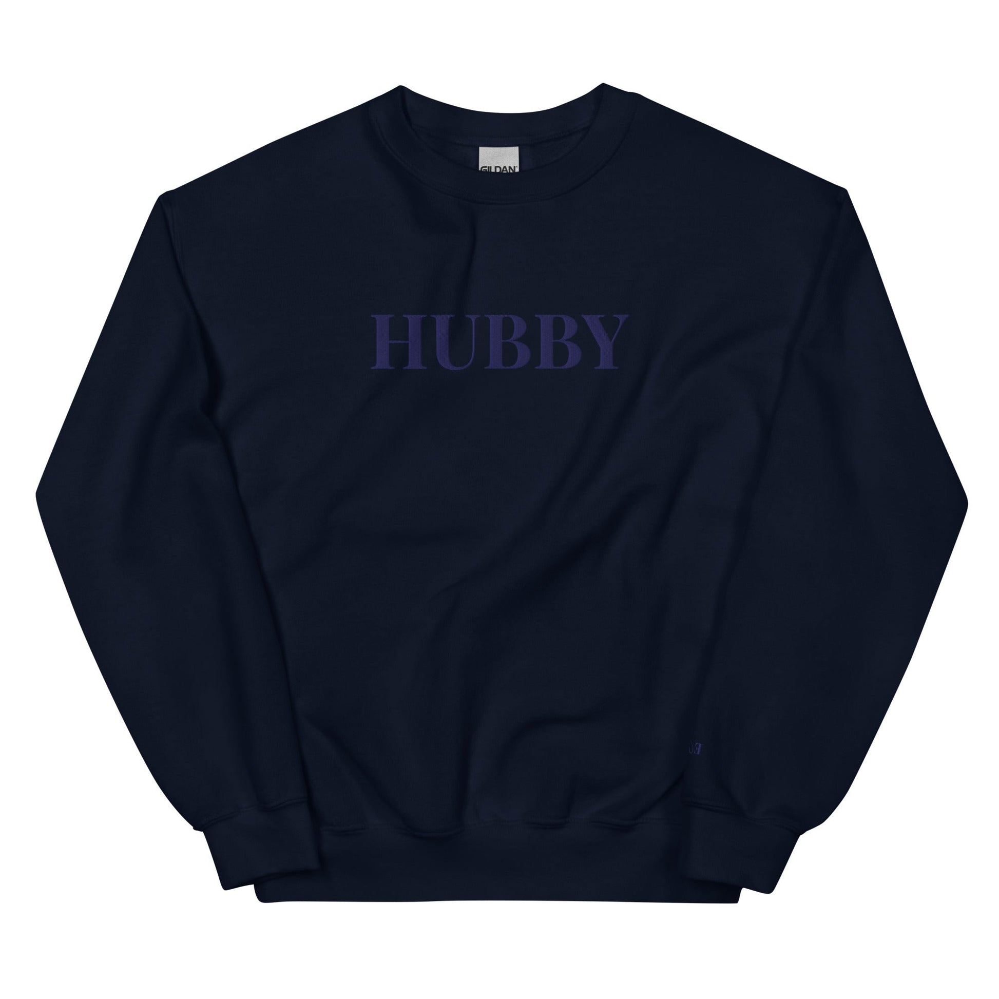 Custom Hubby Embroidered Valentine Sweatshirt Jumper Wedding Gift Crewneck - FunPrint4You