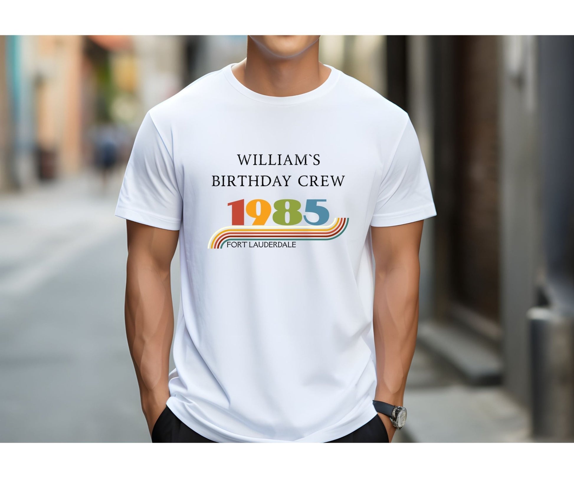 Custom Vintage 1985 Matching Birthday Crew Tees – Personalised Crew Shirts, Birthday Squad Outfit UK & Ireland - FunPrint4You