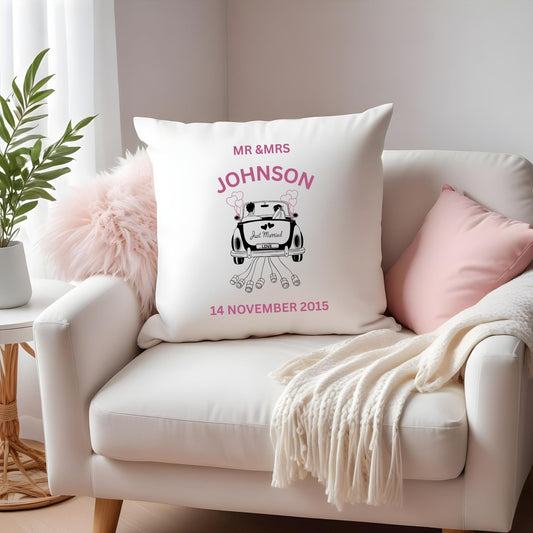Custom Wedding Cushion – Personalised Names & Date Keepsake - FunPrint4You