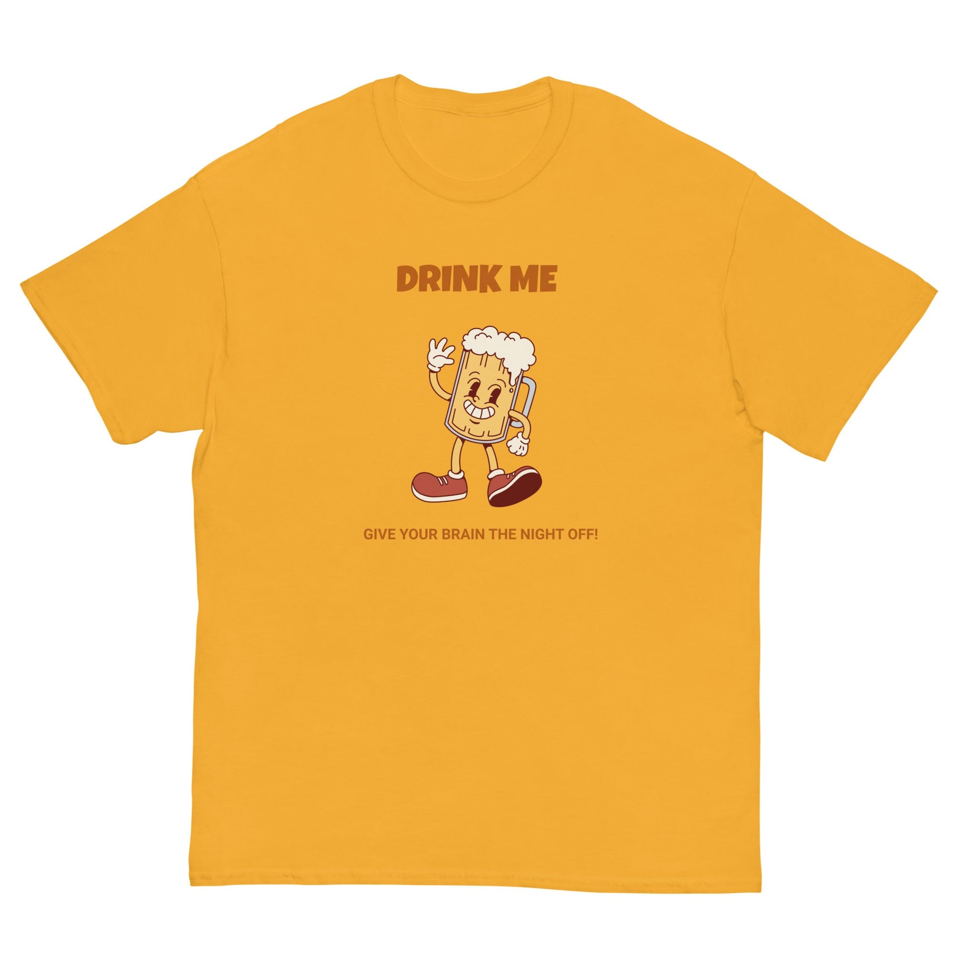 Drink Me Funny Beer T-Shirt – Give Your Brain the Night Off Tee - FunPrint4You