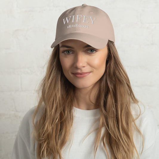 Embroidered Wifey Cap | Bride Hat for Honeymoon & Hen Party | Just Married Gift | Wedding Morning Accessory | Bride - To - Be Baseball Cap - FunPrint4You