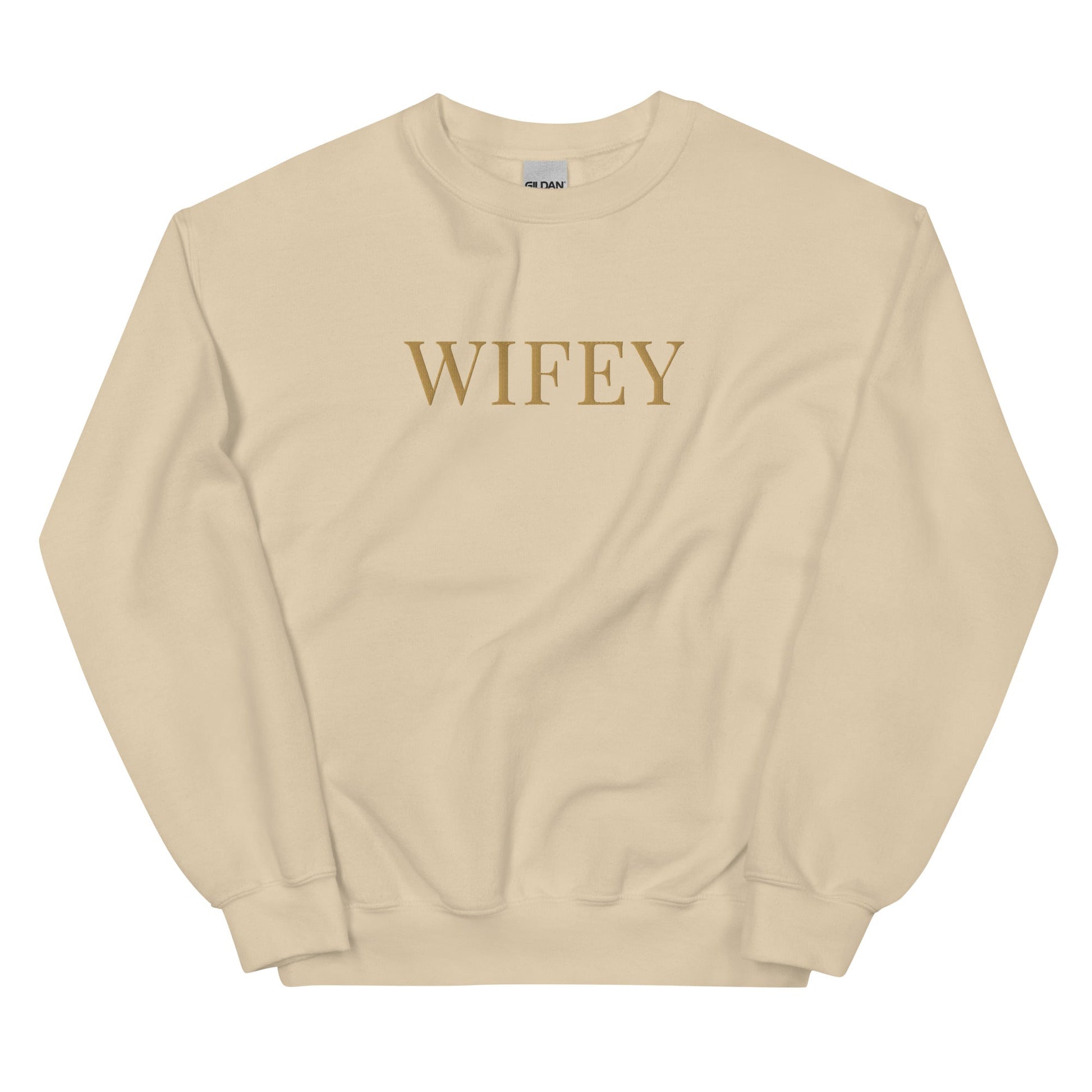 Embroidered Wifey Sweatshirt - Just Married Jumper for Honeymoon, Bride Gift, Hen Party, Newlywed, Custom Wedding Pullover - FunPrint4You