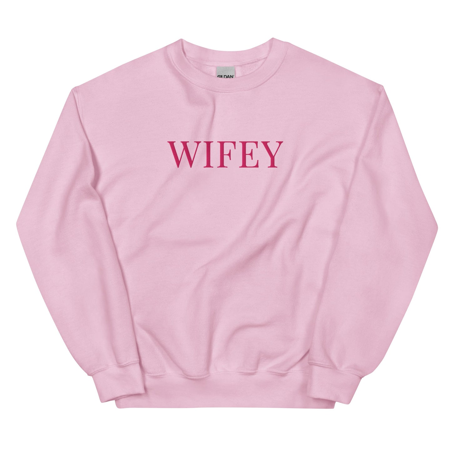 Embroidered Wifey Sweatshirt - Just Married Jumper for Honeymoon, Bride Gift, Hen Party, Newlywed, Custom Wedding Pullover - FunPrint4You