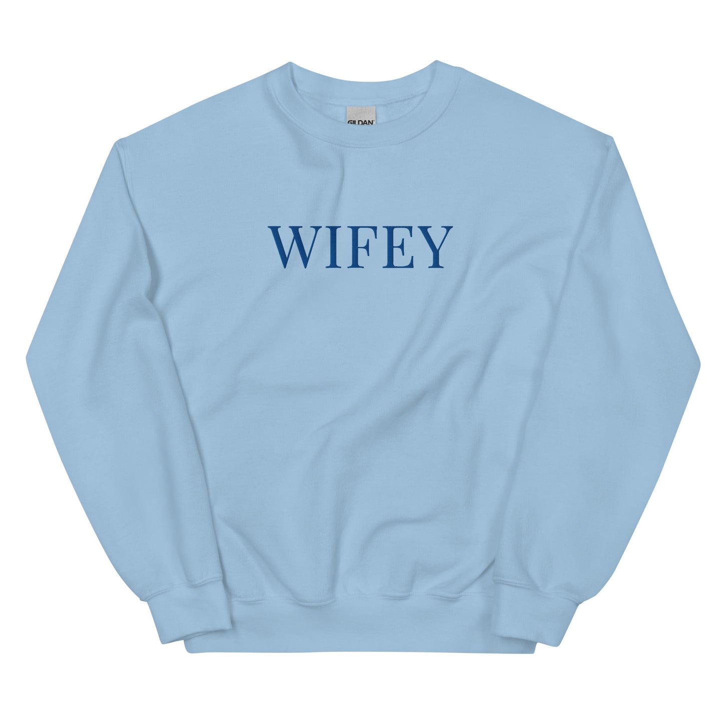 Embroidered Wifey Sweatshirt - Just Married Jumper for Honeymoon, Bride Gift, Hen Party, Newlywed, Custom Wedding Pullover - FunPrint4You
