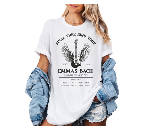 Free Bird Tour Tee – Rock Bride Hen Party Shirt - FunPrint4You