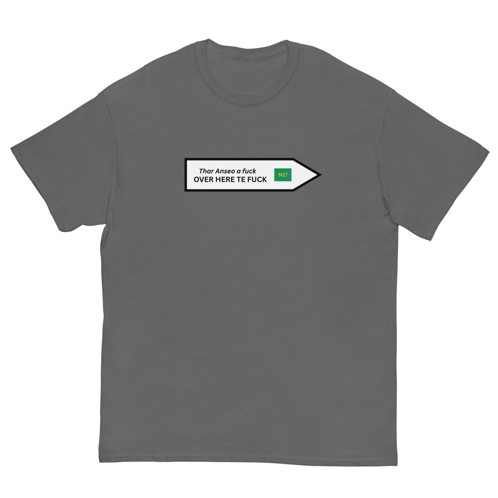 Funny Irish N17 T-Shirt | Over Here Te F* Road Sign Tee** - FunPrint4You