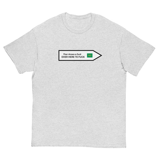 Funny Irish N17 T-Shirt | Over Here Te F* Road Sign Tee** - FunPrint4You