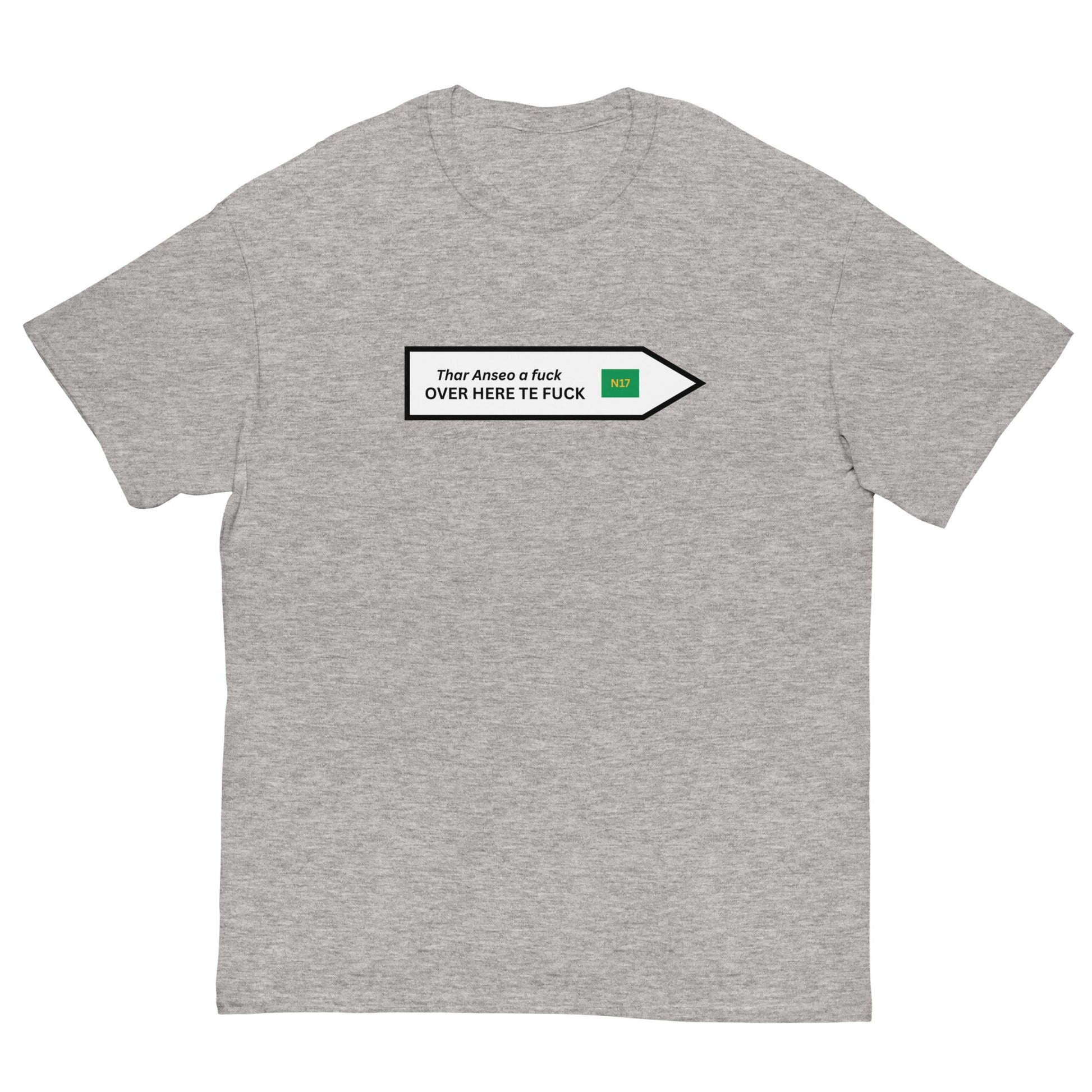 Funny Irish N17 T-Shirt | Over Here Te F* Road Sign Tee** - FunPrint4You