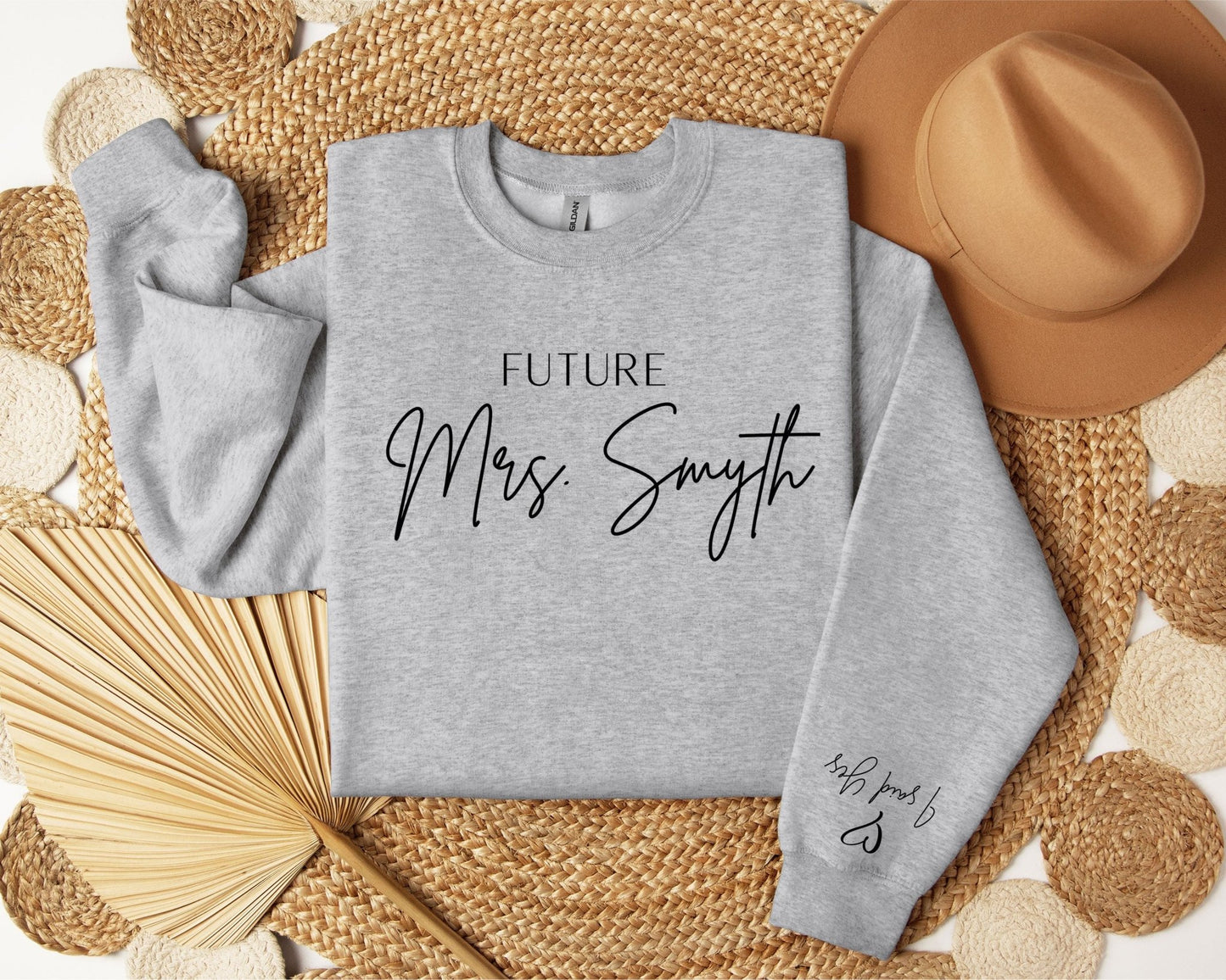 Future Mrs. [Custom Name] Sweatshirt – Elegant Bridal Jumper for Bride - To - Be UK & Ireland - FunPrint4You
