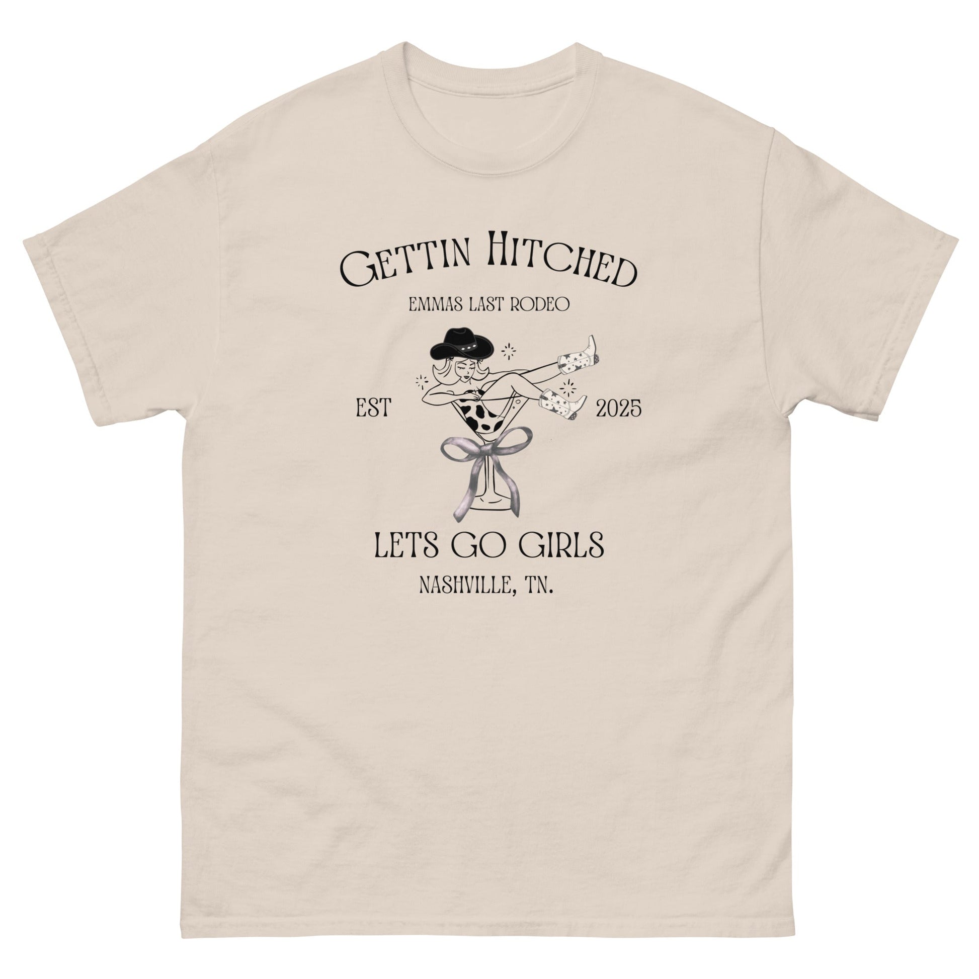 Gettin’ Hitched Tee – Western Cowgirl Hen Party Shirt - FunPrint4You