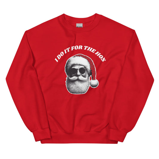 I Do It for the Hos – Funny Christmas Santa Sweatshirt Ireland - FunPrint4You
