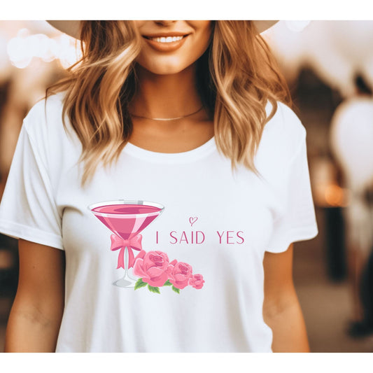I Said Yes Bride T-Shirt – Custom Hen Party Top UK & Ireland - FunPrint4You
