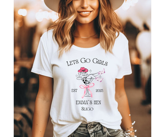 Let’s Go Girls! Custom Hen Party T-Shirt – Personalised Tee UK - FunPrint4You