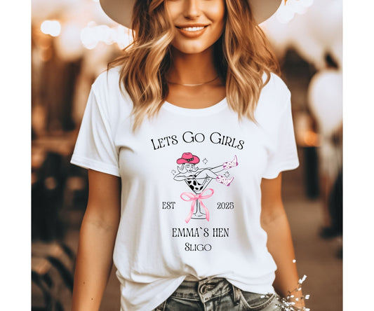 Let’s Go Girls! Custom Hen Party T-Shirt – Personalised Tee UK - FunPrint4You