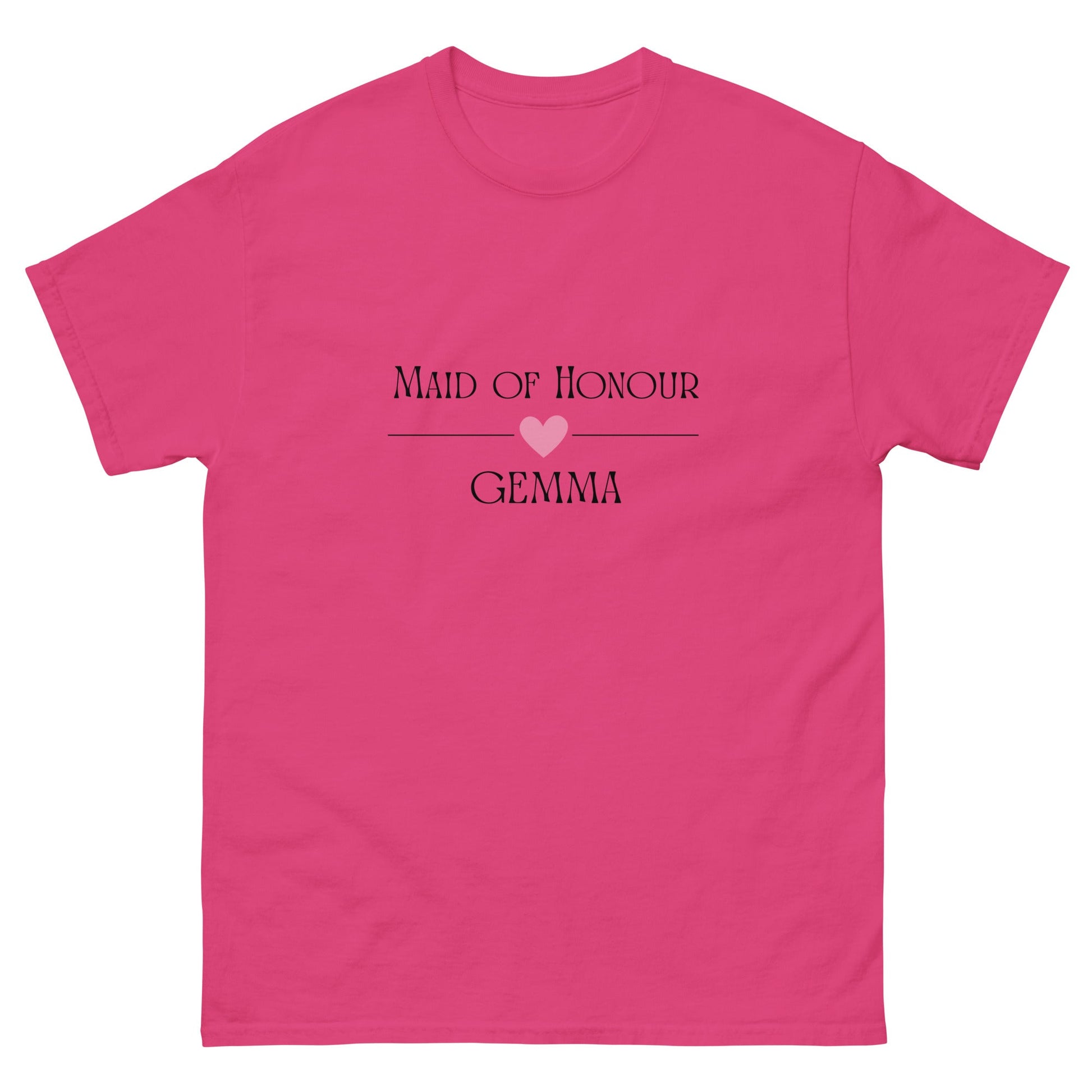 Maid of Honour T-Shirt with Name | Personalised Hen Party Top | Wedding Morning Shirt | Custom Bridal Party Gift | UK & Ireland - FunPrint4You