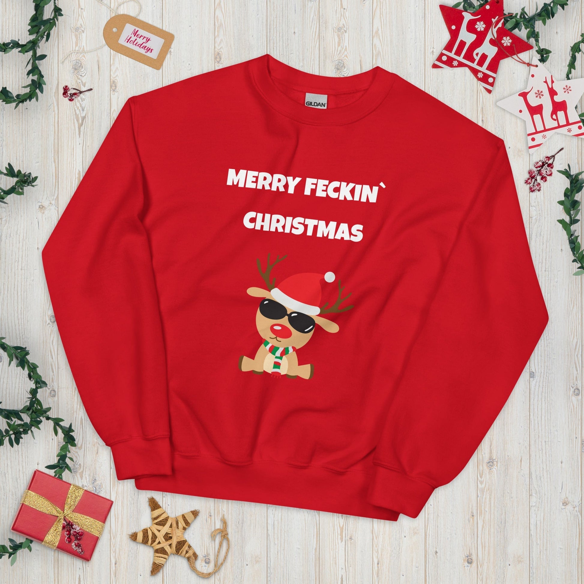 Merry Feckin’ Christmas – Funny Irish Reindeer T-Shirt - FunPrint4You