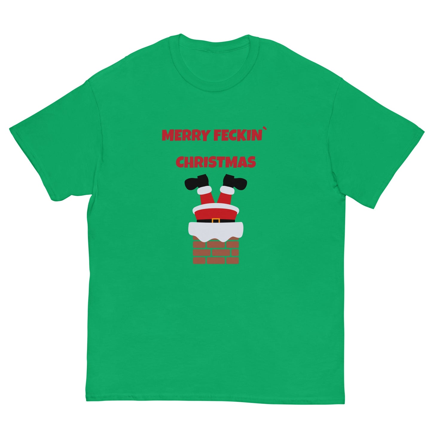 Merry Feckin’ Christmas – Funny Santa Chimney T-Shirt (Irish Banter)