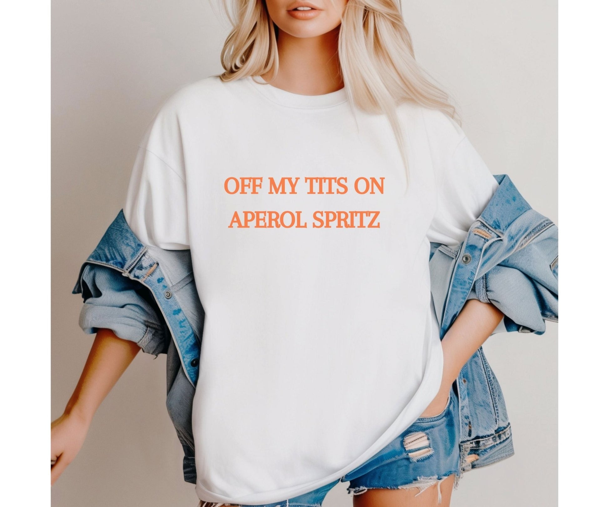 Funny Aperol-inspired summer slogan t-shirt for girls' holidays and brunches in Ireland or the UK