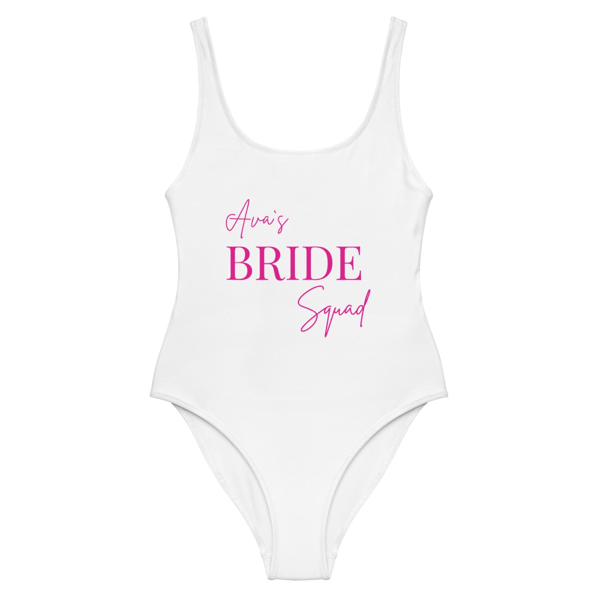 Personalised Bride Squad Swimsuit – Custom Hen Party Swimwear | Barbiecore One - Piece for Bridesmaids | - FunPrint4You