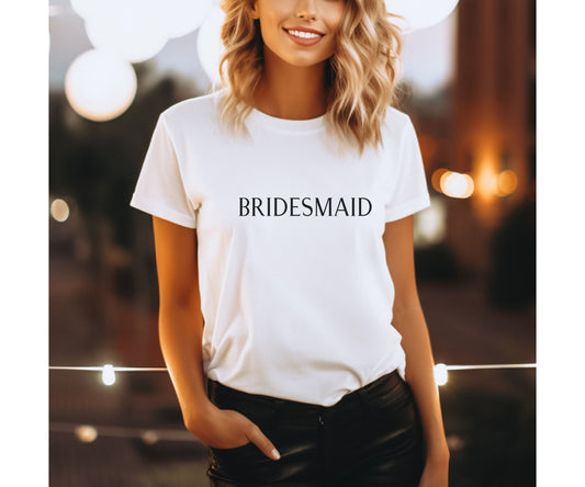 Personalised Bridesmaid T-Shirt | Custom Hen Party Tee | Wedding Morning Outfit | Bridal Party Gift with Name | UK & Ireland - FunPrint4You
