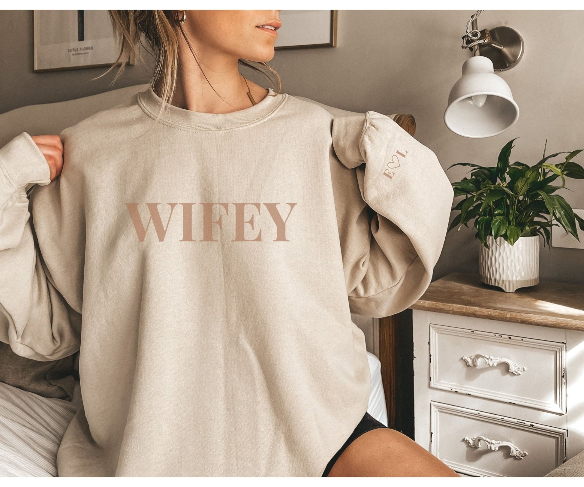 Personalised Embroidered Wifey Sweatshirt – Bride Gift, Hen Party Jumper, Just Married Jumper UK & Ireland - FunPrint4You
