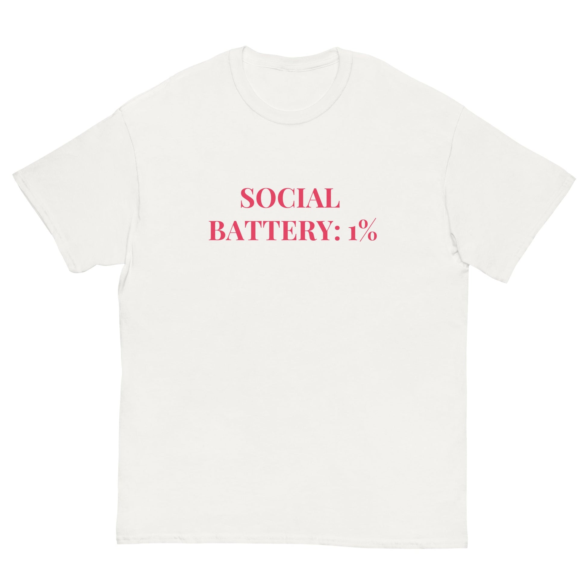 Social Battery 1% T-Shirt – Funny Introvert Tee for Quiet Queens - FunPrint4You