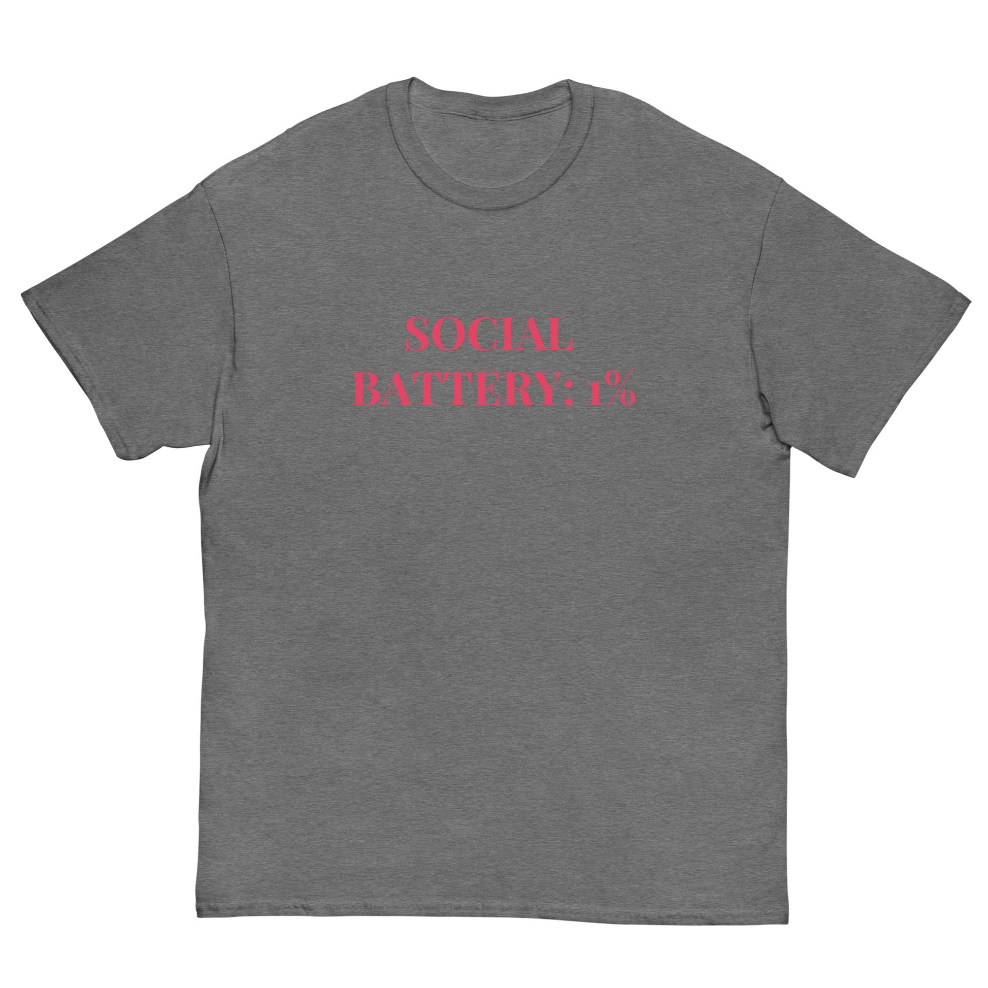 Social Battery 1% T-Shirt – Funny Introvert Tee for Quiet Queens - FunPrint4You