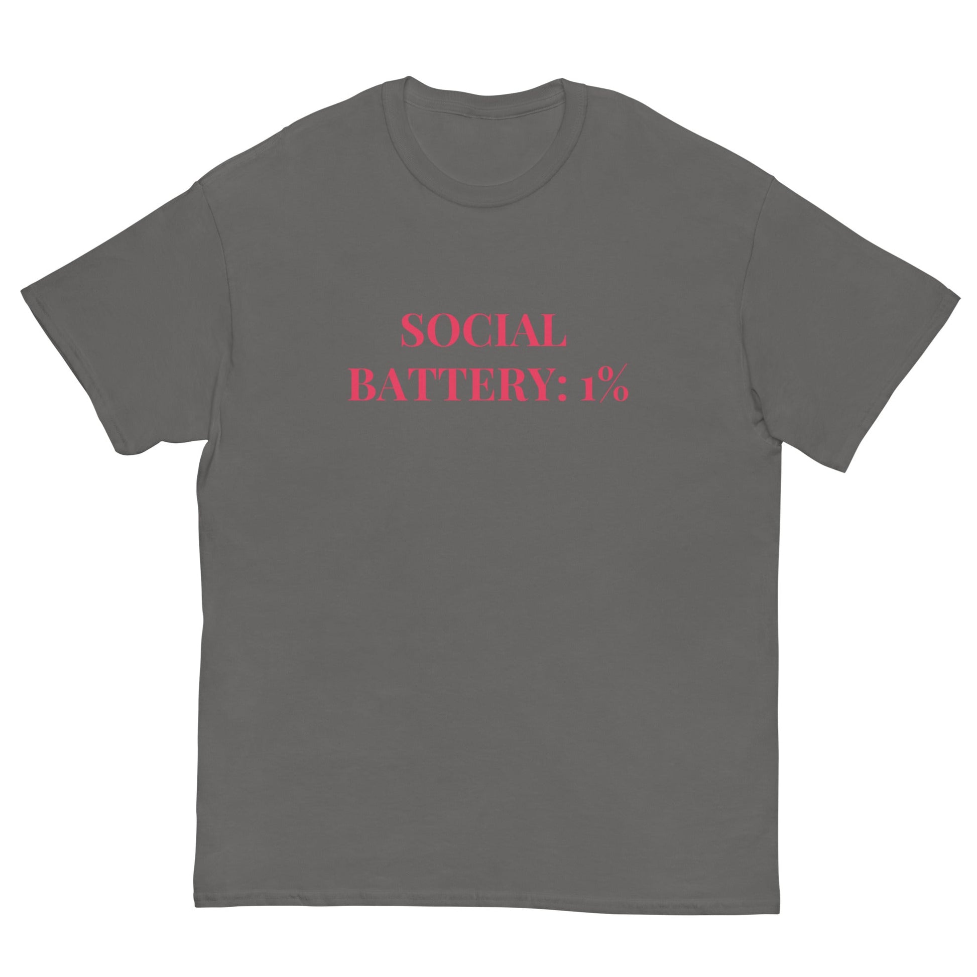 Social Battery 1% T-Shirt – Funny Introvert Tee for Quiet Queens - FunPrint4You