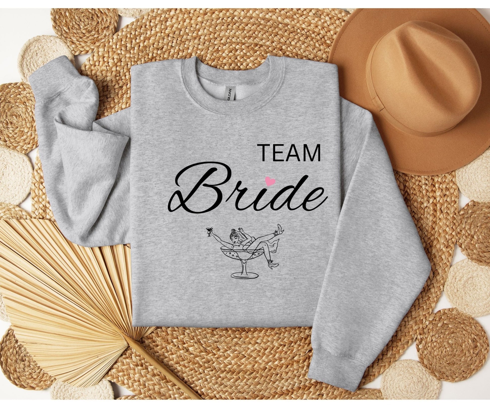 Team Bride Hen Party Sweatshirt – Grey Cosy Edition UK/Ireland - FunPrint4You