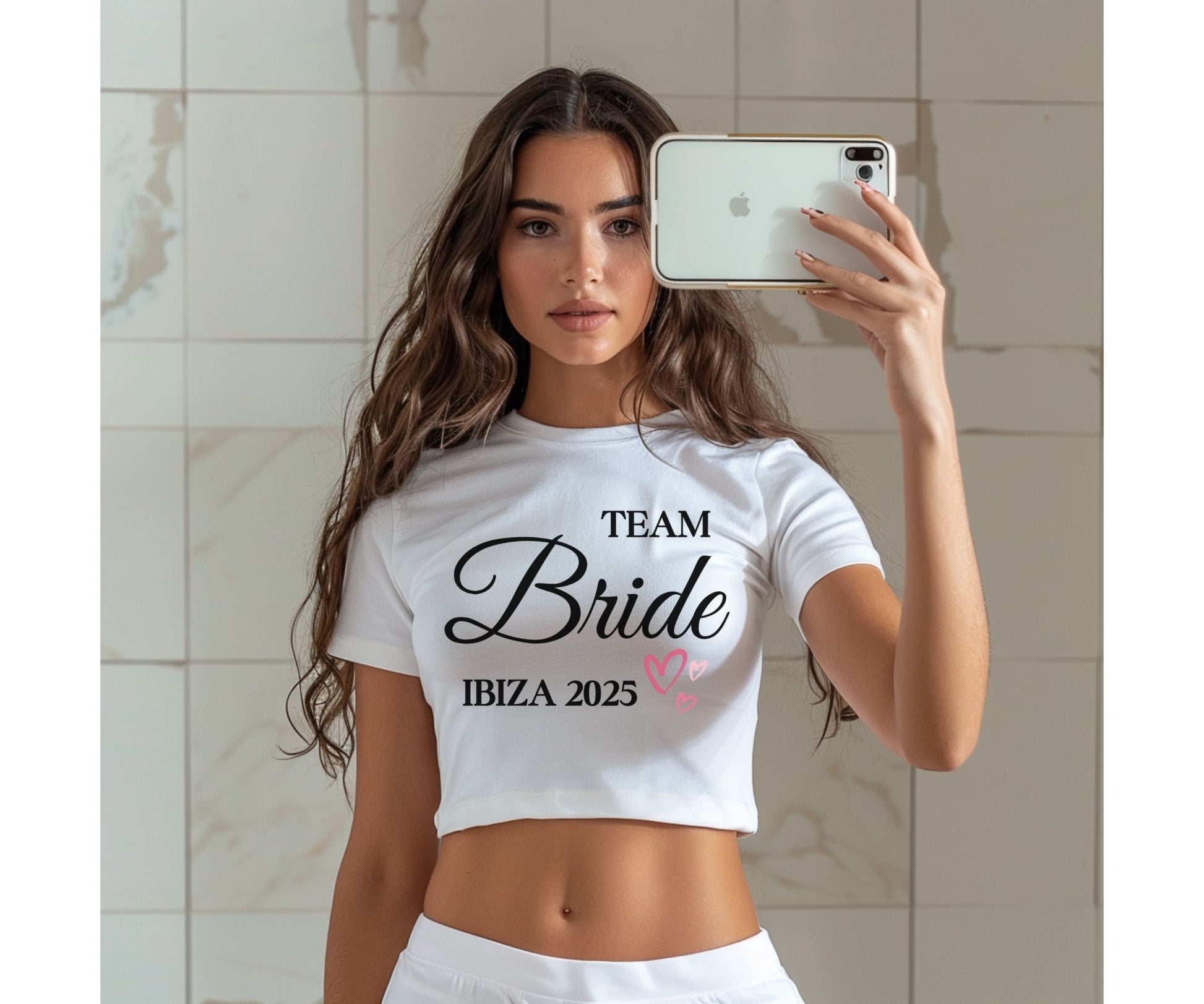 Team Bride Ibiza 2025 Women’s Baby Tee – Cute Bachelorette Party Shirt, Hen Do Outfit UK & Ireland - FunPrint4You
