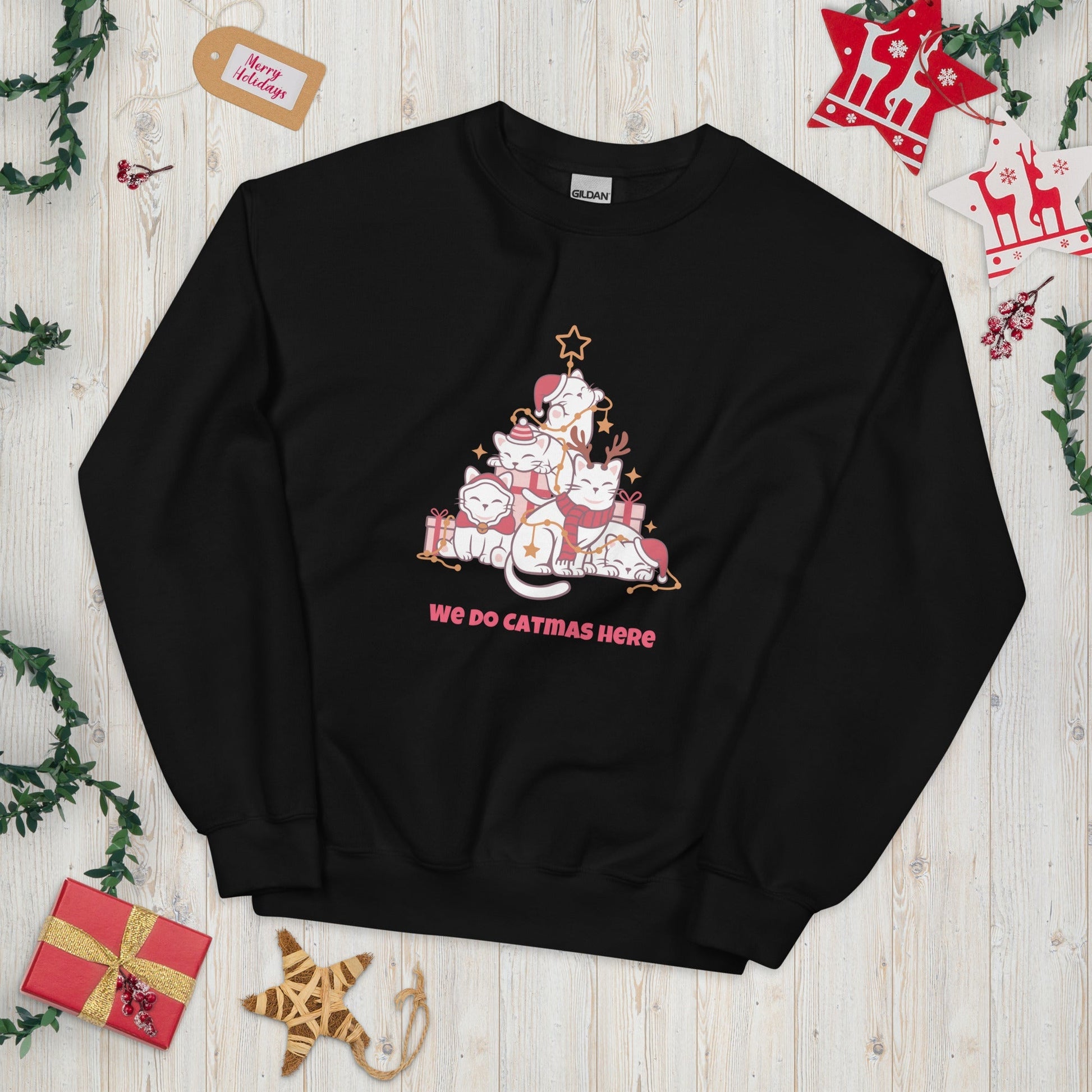 We Do Catmas Here – Funny Christmas Cat Jumper Ireland - FunPrint4You